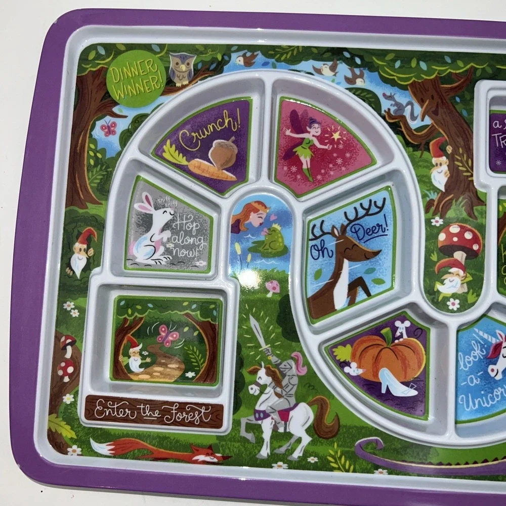 Fred and Friends Dinner Winner Kids Enchanted Forest Game Plate Fussy Eater Food